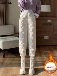 Winter Down Cotton Thicken Warm Pants Women Bloomer Casual Snow Wear High Waist Pantalones Thick Autumn New Spodnie Trousers