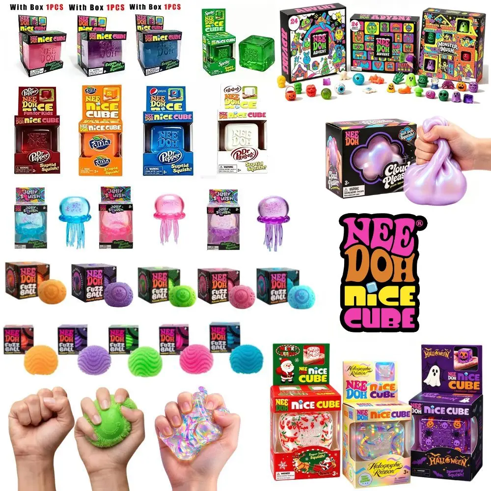 Schylling NeeDoh Stress Ball Squishy Fidget Toy Pack Sensory Squeeze Stress Relief Toys Bundle for Kids Adults Autism ADHD Gift