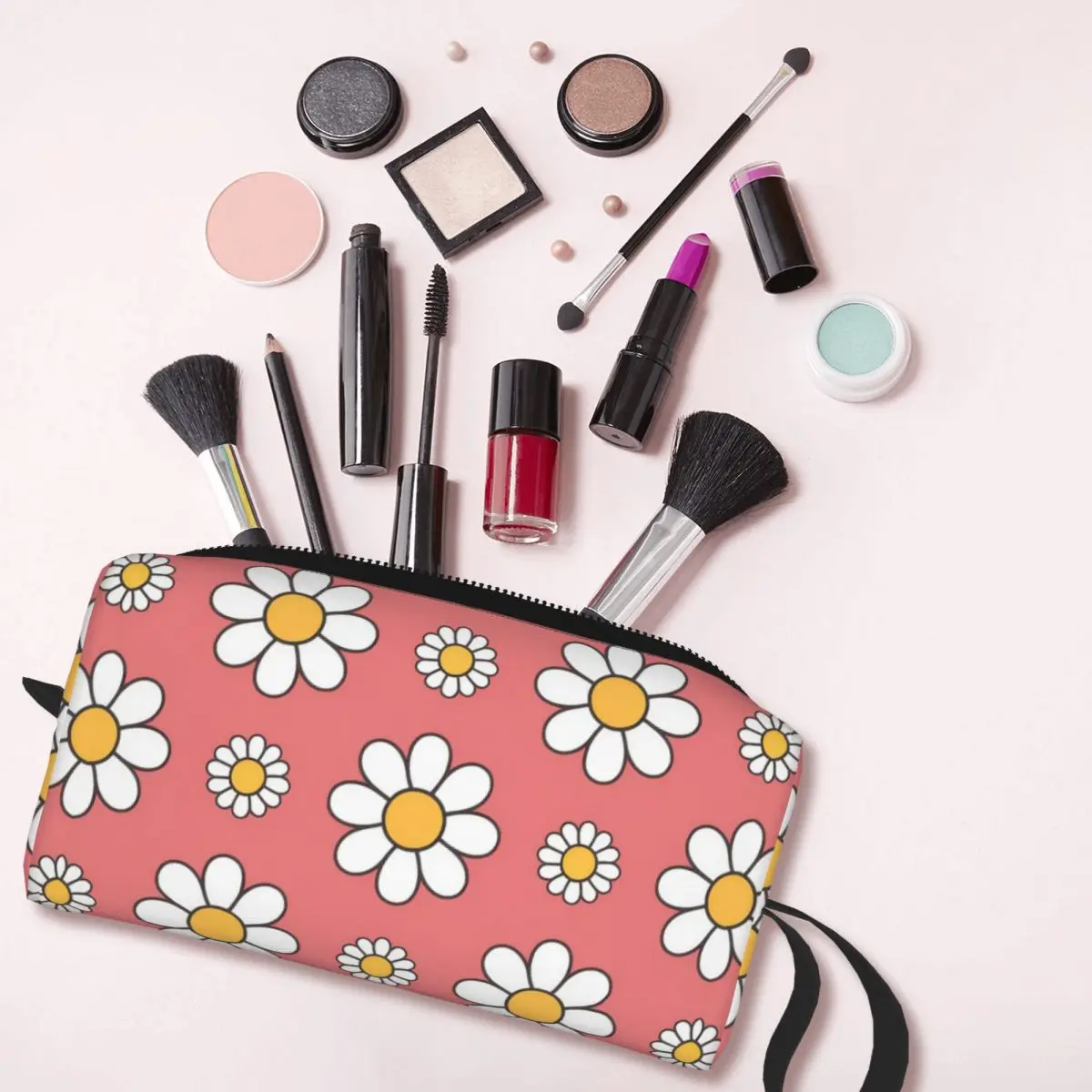 Daisy, Daisy, Daisy Makeup Bag Cosmetic Organizer Storage Dopp Kit for Women Beauty Travel Pencil Case