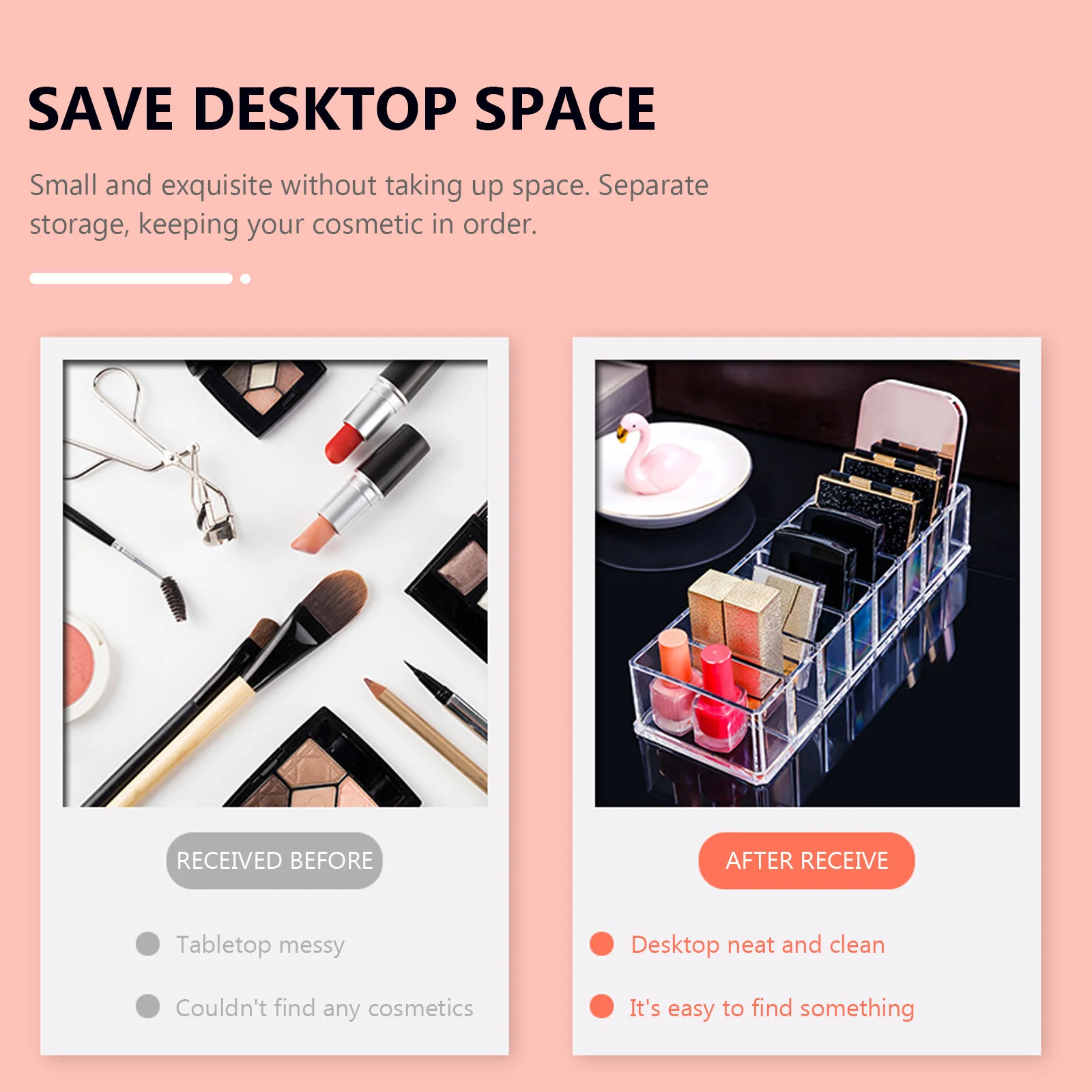 

1Pcs Transparent 8 Compartment Acrylic Lipstick Display Rack for Pressed Powder Storage Organizer Makeup Compact Box