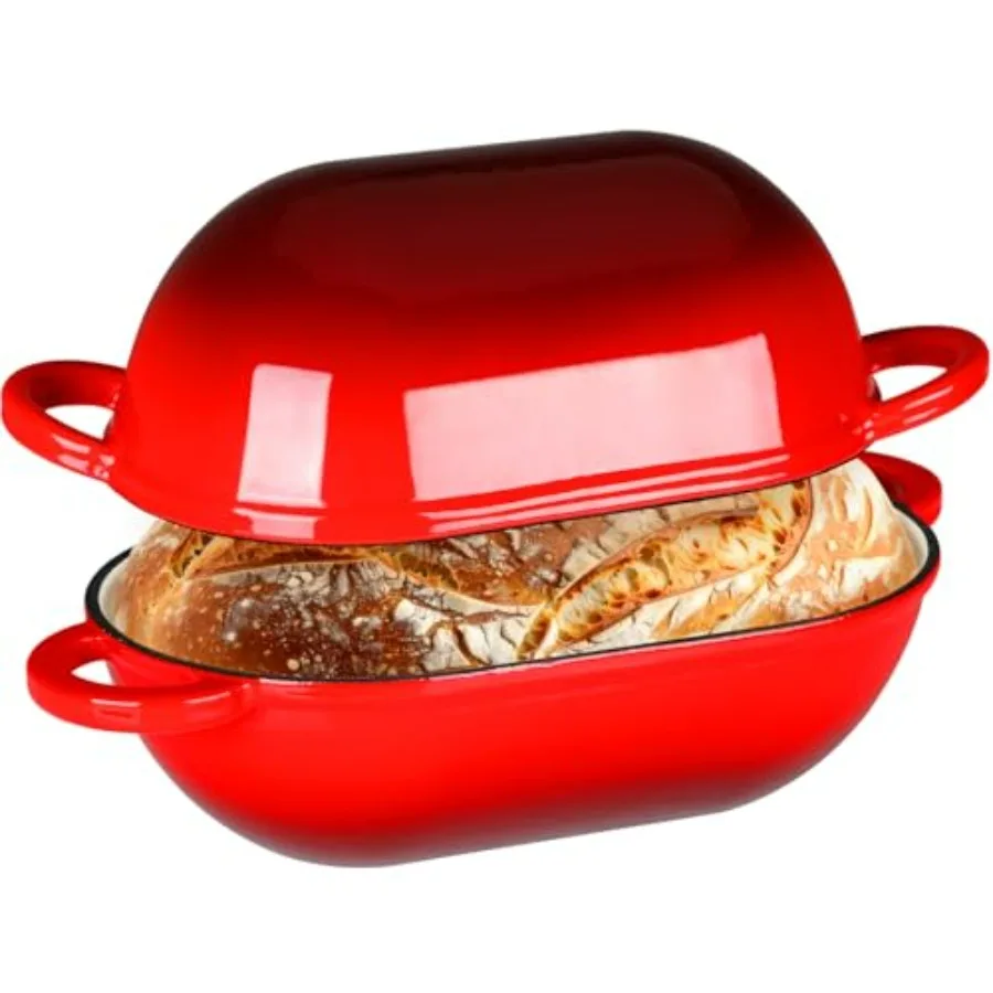 

Эмалированная чугунная голландская духовка 2,5 карата для выпечки хлеба, безопасная кастрюля с крышкой, антипригарная кастрюля для выпечки хлеба, идеально подходит для дома Ba