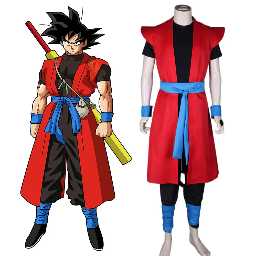 Universe Mission Time Patrol Saiyan Son Goku: Xeno Zeno Red Goku Kakarot Outfit Cosplay Costume