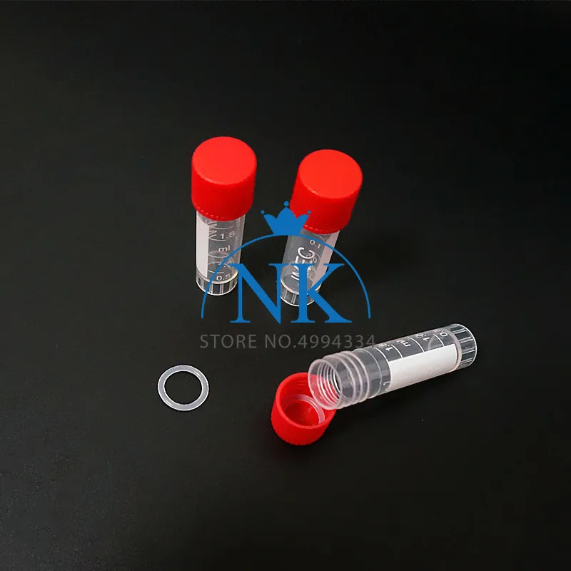 50Pieces Plastic 1.8ml Freezing Tube + One Piece 50 Vents Plastic Freezing Tube Storage Box