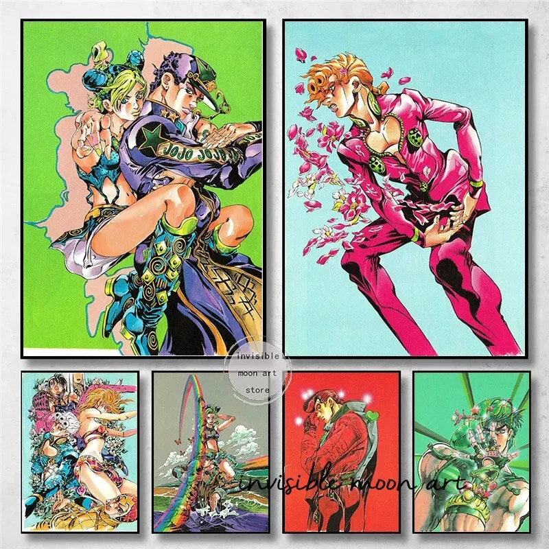JoJos Bizarre Adventure Anime Canvas Art Posters  Manga Wall Prints for Home Decor