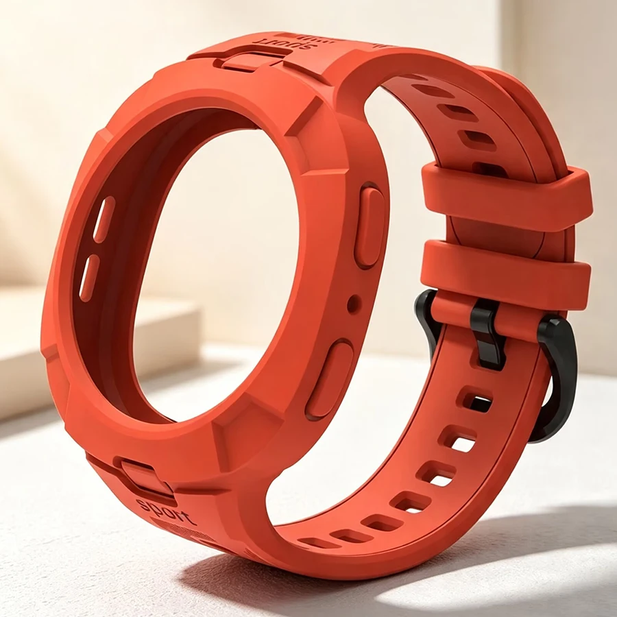 2-in-1 Strap+Case for Samsung Galaxy Watch 8/9 40mm 44mm Band Pulseira Silicone Bracelet Correa for Galaxy Watch 8 Classic 46mm