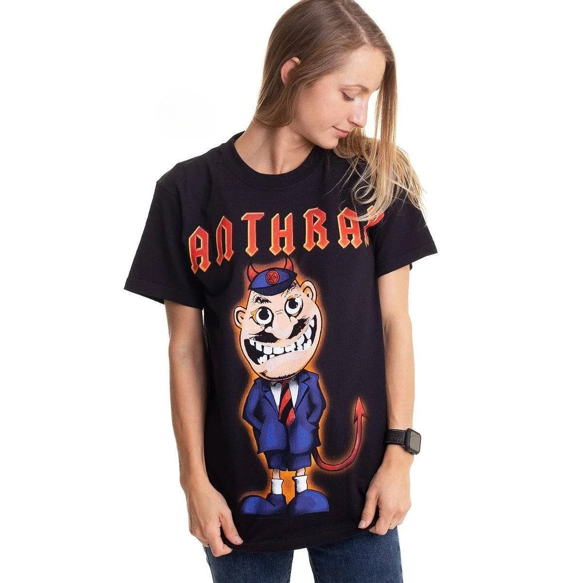 ANTHRAX Mascot, Jinkers Metal Band Skateboard, American Original, Personalized Short-sleeved T-shirt, Rock Style