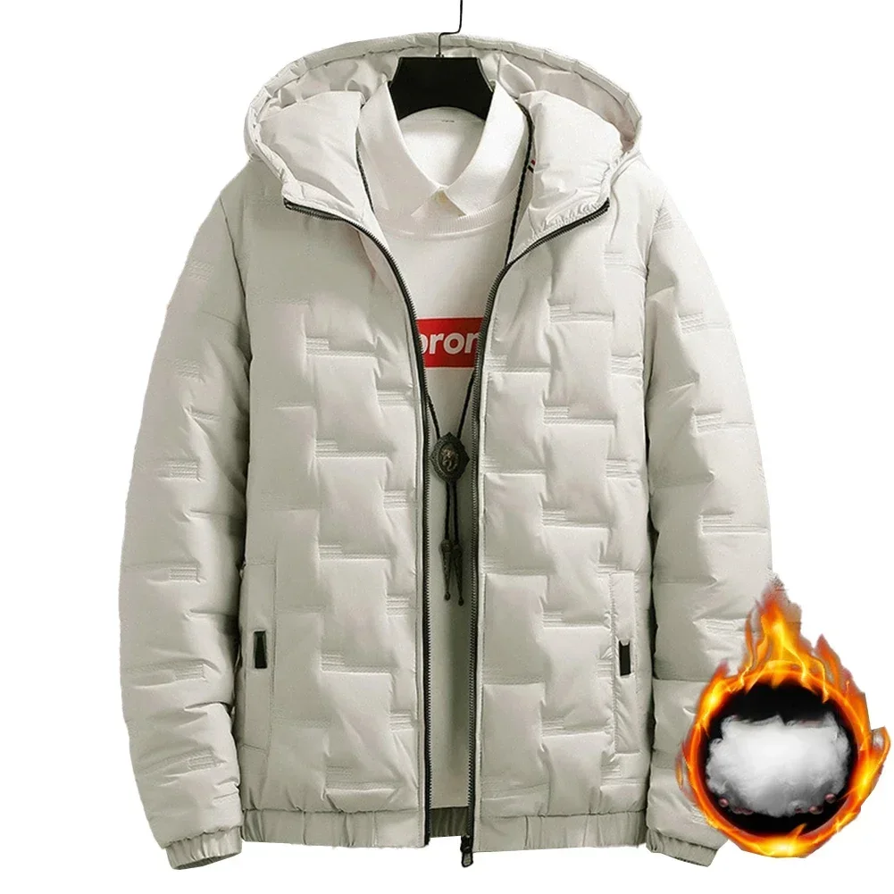 Fashion Men\'s Winter Warm parkas Jacket Hooded Puffer Bubble Coat Quilted Padded Outwear Green/Black/White L 3XL jackets