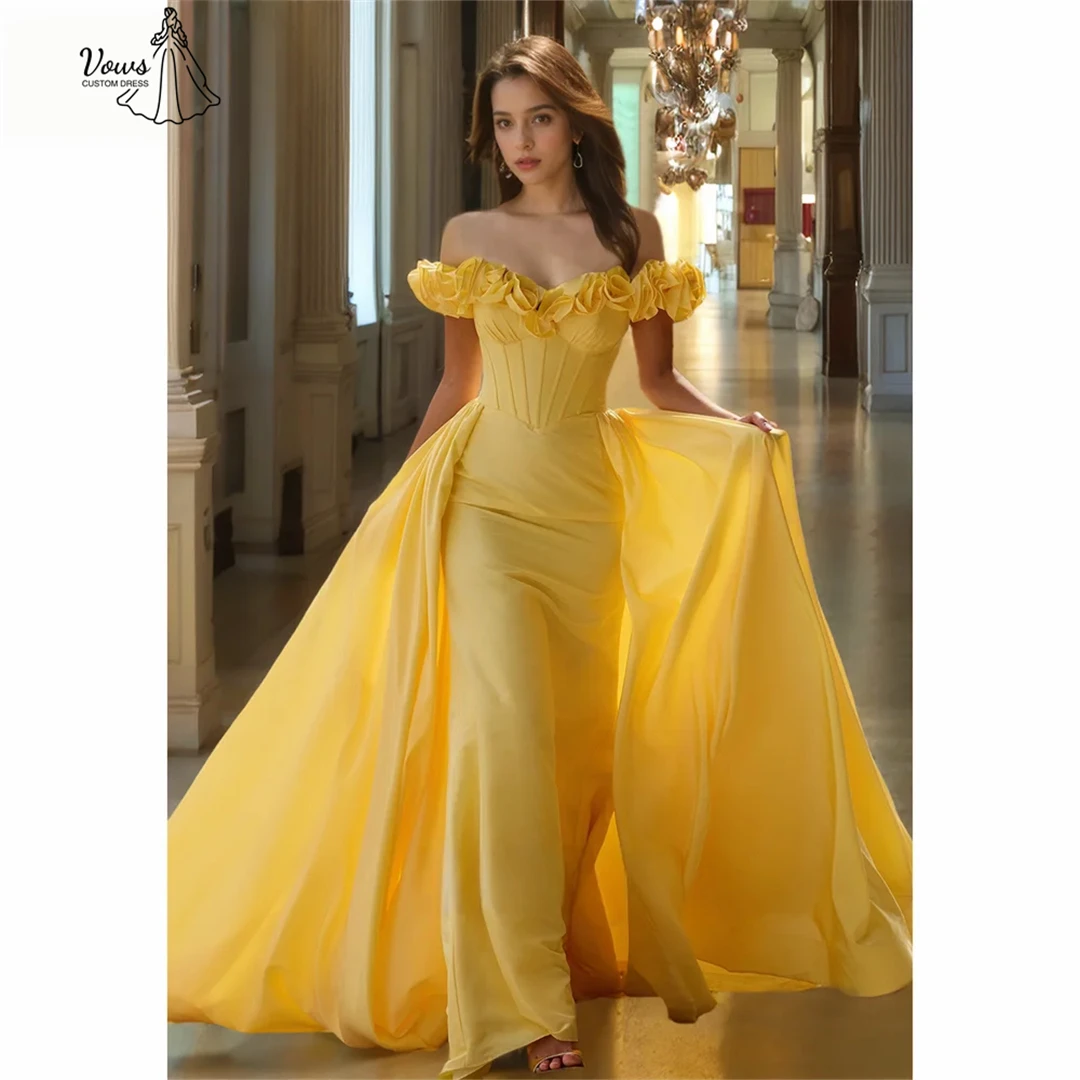 Vows Flower Evening Dresses for Special Occasions Gala Dress Custom Made Wedding Party Dress Satin Cloth Fishtail Skirt Prom