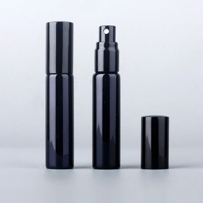 6PCS 10ML Portable UV Glass Refillable Perfume Bottle With Aluminum Atomizer Spray Bottles Sample Empty Containers