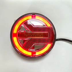 트럭용 라운드 29LED 후미등, 밴 RV 화물차 트레일러 픽업 다이내믹 방향 지시등, 정지 테일 램프, 12V, 24V, 1 개