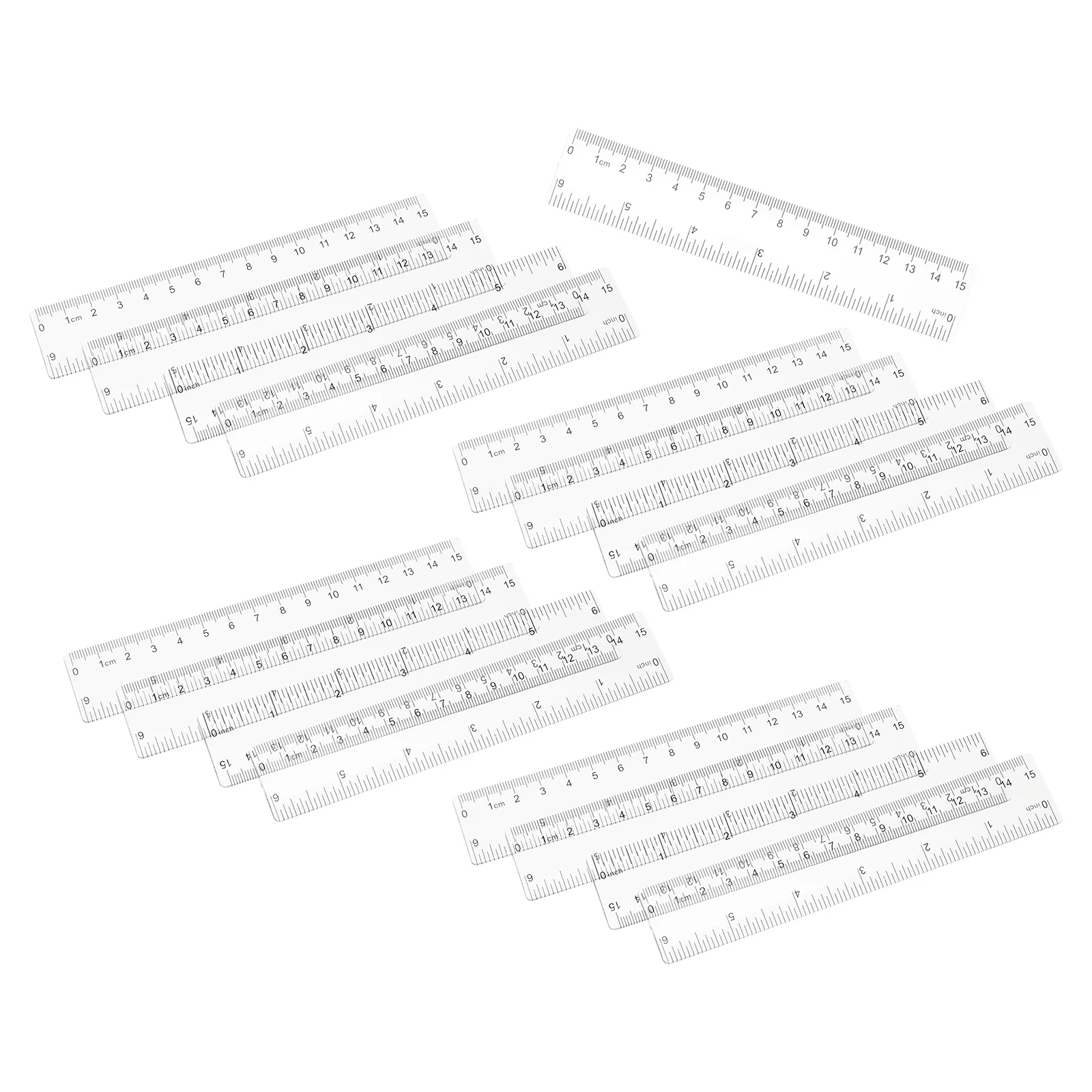 25Pcs Transparent Plastic Straight Rulers No Burrs Safe Skin Friendly for Students Teachers Drawing Measuring Tools School