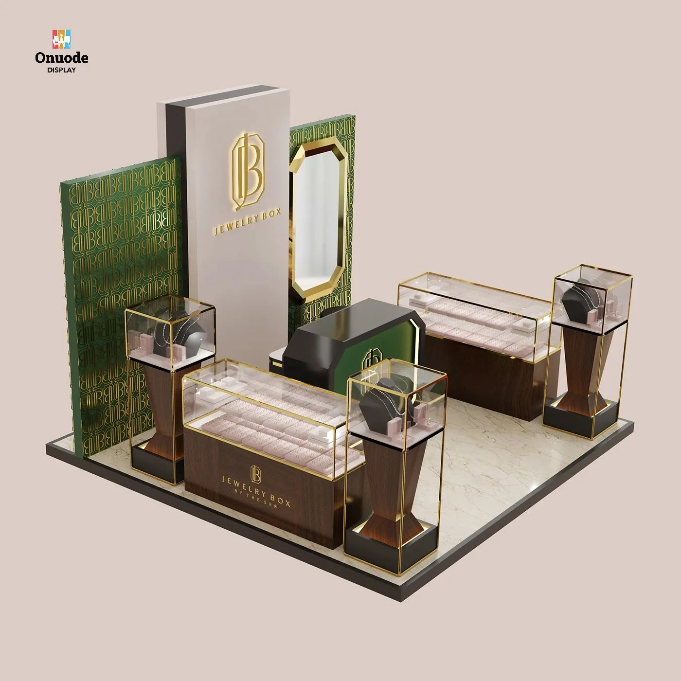 

Custom.Premium Bespoke Jewelry Kiosk Design Illuminated Glass Showcases for Sophisticated Retail Interiors Jewelry Store Design