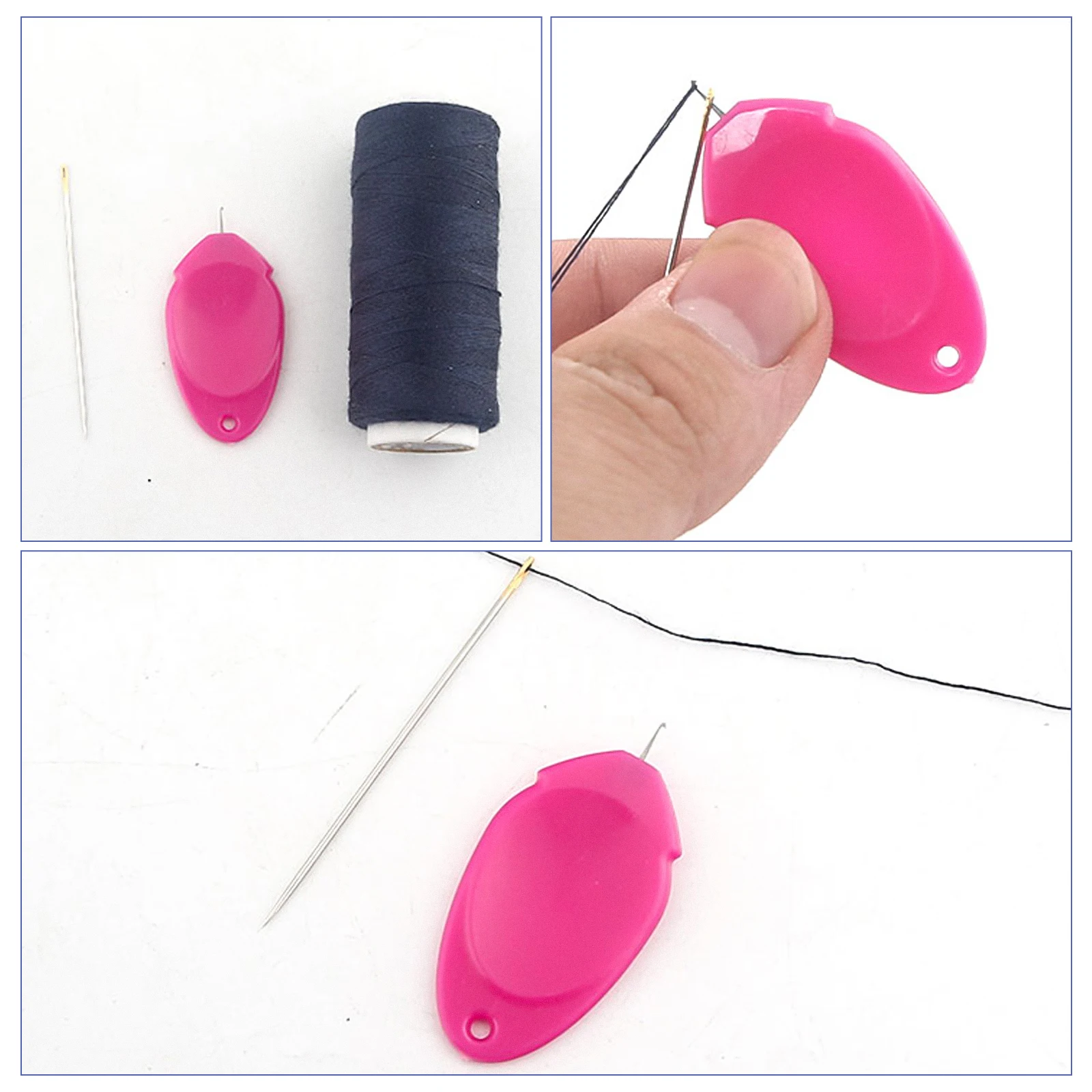 

50pcs Thumb Needle Threaders Wire Loop For Hand Machine Plastic Threader Easy Eye Sewing Accessories Stitch Insertion Tool