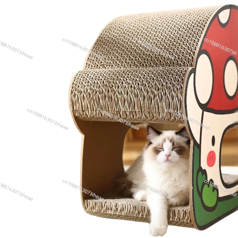 Mushroom cat scratching board, wear-resistant and non-crumbling, large vertical  universal cat scratching board for all seasons