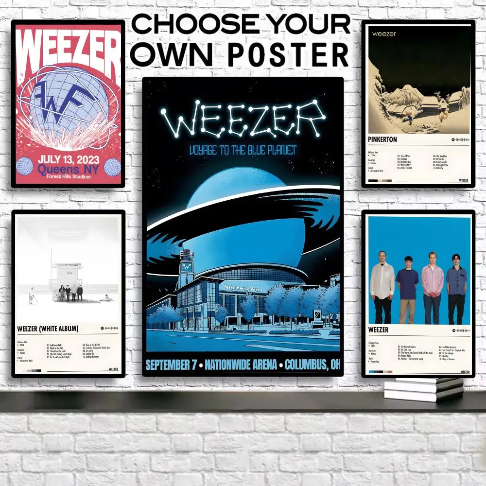 

Hot Rock band W-weezer Painting Calligraphy Vintage Poster Canvas Frameless Wall Art Perfect For Hallway Home Decoration Holiday