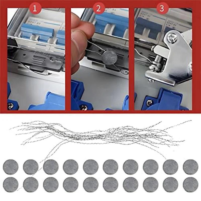 Sealing Pliers Set - Sealing Crimper , 60 Pcs Lead Seals, 60 Pcs Steel Wires - Perfect For Lead Diameter 10Mm-ABGL