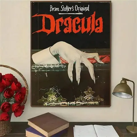 Modern Horror "Vampire Hand" Canvas Prints Gothic Dramatic Wall Art Poster for Living Room Bathroom Home Halloween Decor Cuad