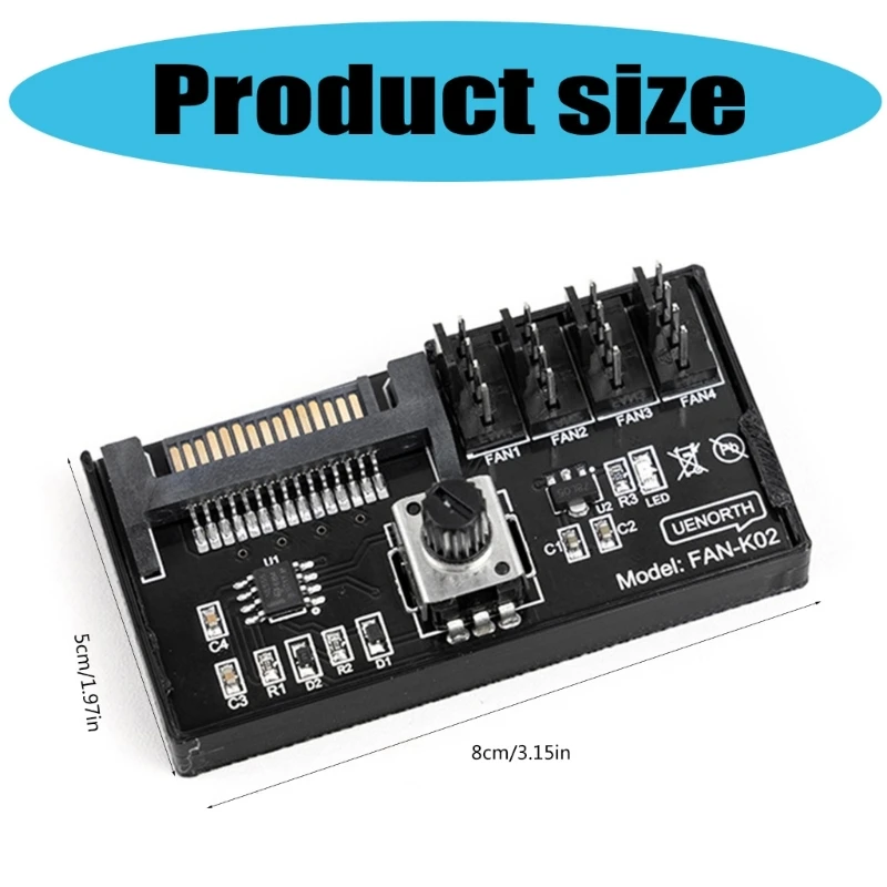 4 Port PWM -контроллер вентилятора 4PIN Губернатор вентилятора для серверов ПК Система охлаждения