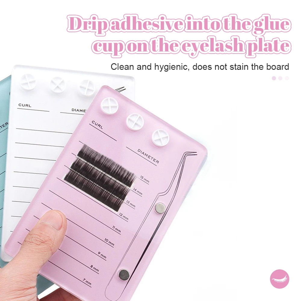 Piastra di aspirazione per ciglia con supporto magnetico Pallet colla Pallet Clip per ciglia pinzette bordo acrilico innesto strumenti per ciglia finte