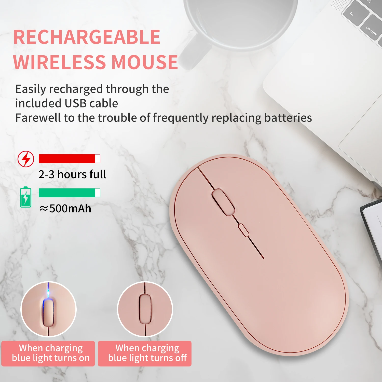 

Ultrathin Portable Bluetooth Wireless Mouse PC Gaming Home Office Noiseless Rechargeable For iPad Laptop Tablet Macbook Computer