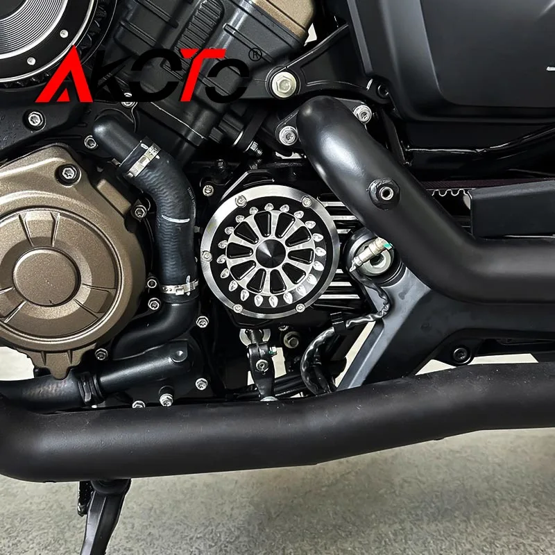 Cubierta de cadena delantera para QJMOTOR SRV 600 SRV600 V4 QJ600 2025 2026 + tapa de engranaje de cadena CNC para motocicleta accesorios protectores de motor