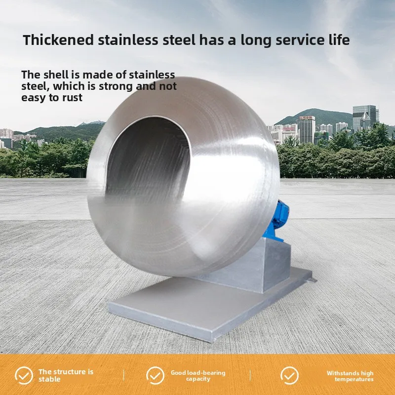 Laboratory Small Round Pot Granulator 304 Stainless Steel Pill Tablet Candy Water Chestnut Type Sugar Coating Machine