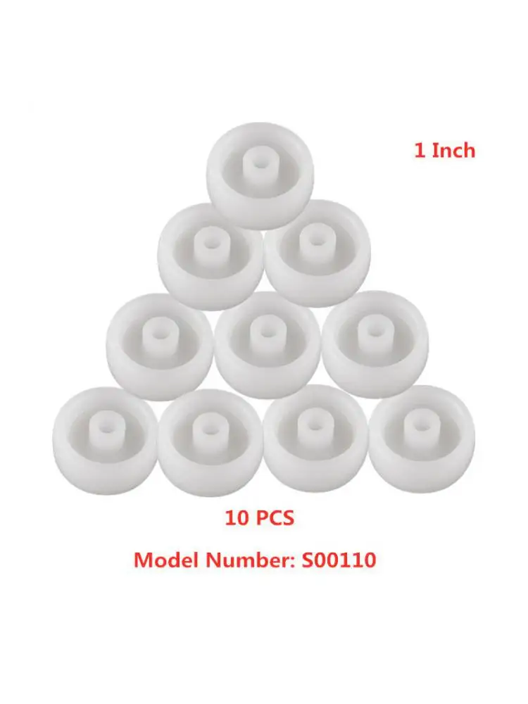 

10 Pcs/Lot Casters 1 Inch White Pp Single Wheel Wear-Resistant Nylon Blade Directional Pulley Plastic Furniture