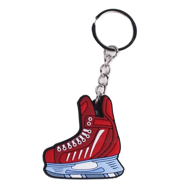 Ice Hockey Sports Pendant Keyring Cartoon Winter Sports Charm Keychain Car Keys Holder Bag Pendant Handbag Accessories