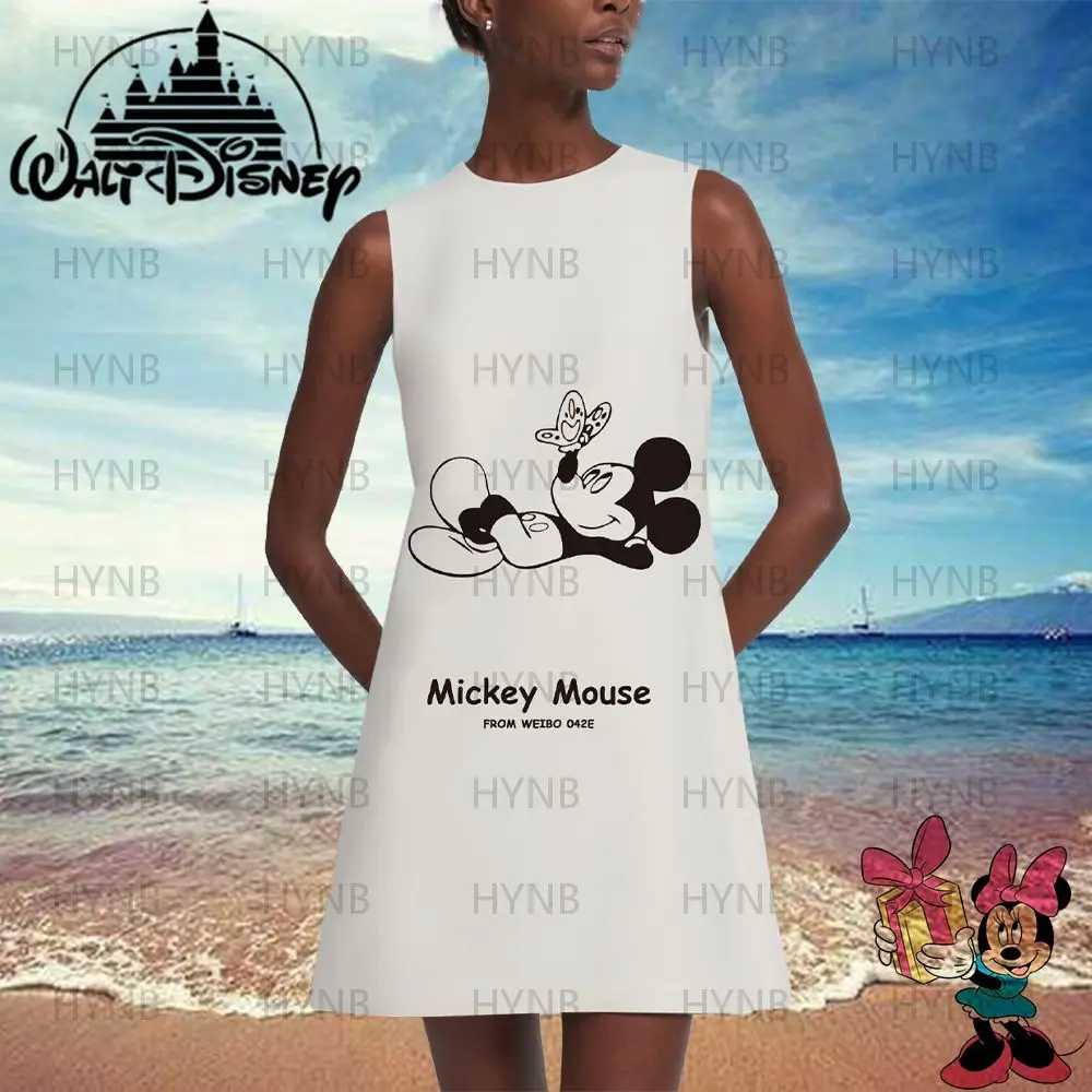 Vrouwen Jurk Minnie Mouse Mode Cover-Ups Boho Beach Mini Zomer Jurken Vrouw 2022 Print Party Mickey Sexy cool Afrikaanse Y2k