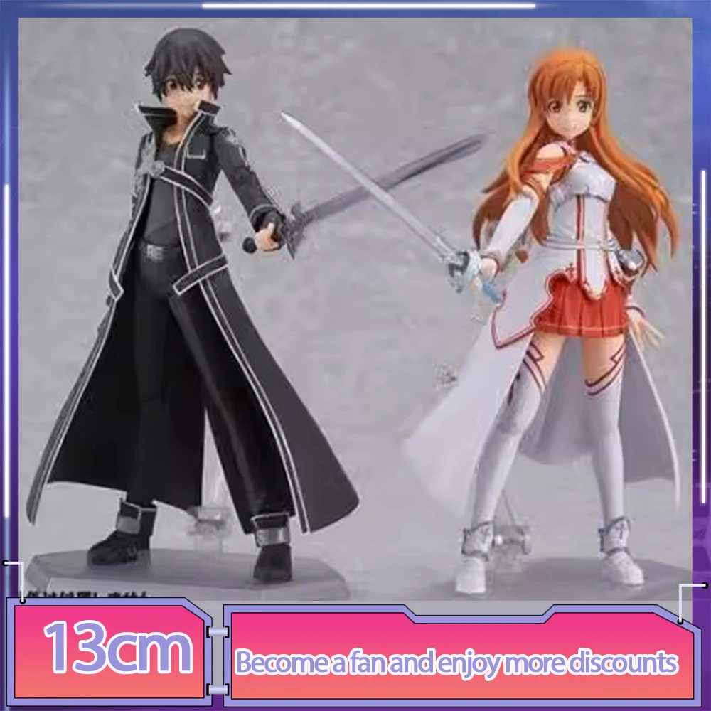 13cm Sword Art Online Anime Figure Kirito Yuuki Asuna Kiriko Action Figurine Statue Decoration Collection Kid Toys Birthday Gift