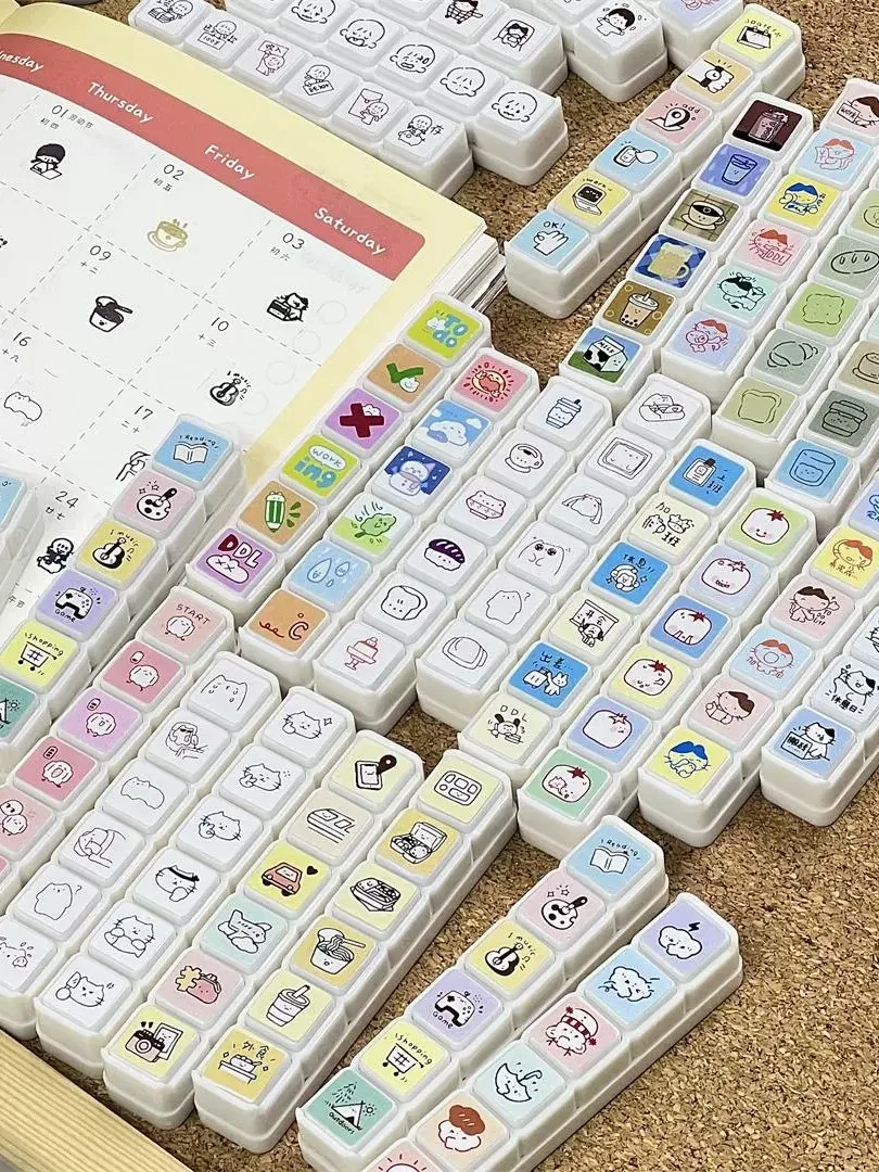 مجموعة أختام كرتونية من ستة أجزاء، أختام زخرفية إبداعية يدوية الصنع، مواد للأشغال اليدوية، أختام جاهزة، هدية لأفضل صديق #4