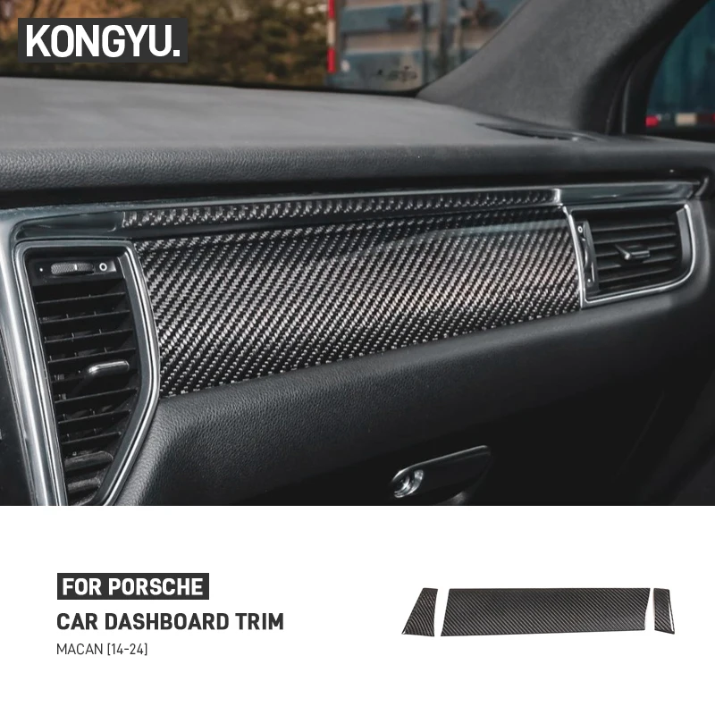 

Для Porsche MACAN 2014-2024 настоящая сухая жесткая внутренняя панель из углеродного волокна второго пилота, приборная панель, декоративная рамка, накладка на панель