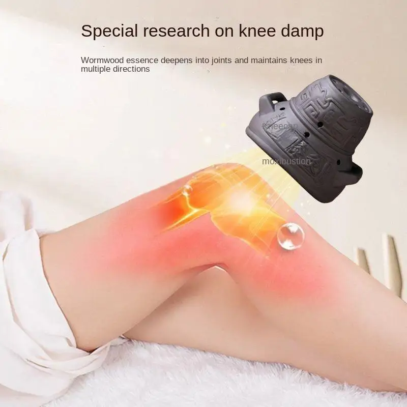 Purple Sand Knee Moxibustion Box Moxa Sticks Burn Holder Hot Compress Physiotherapy Tool for Knee Protection Pain Relief