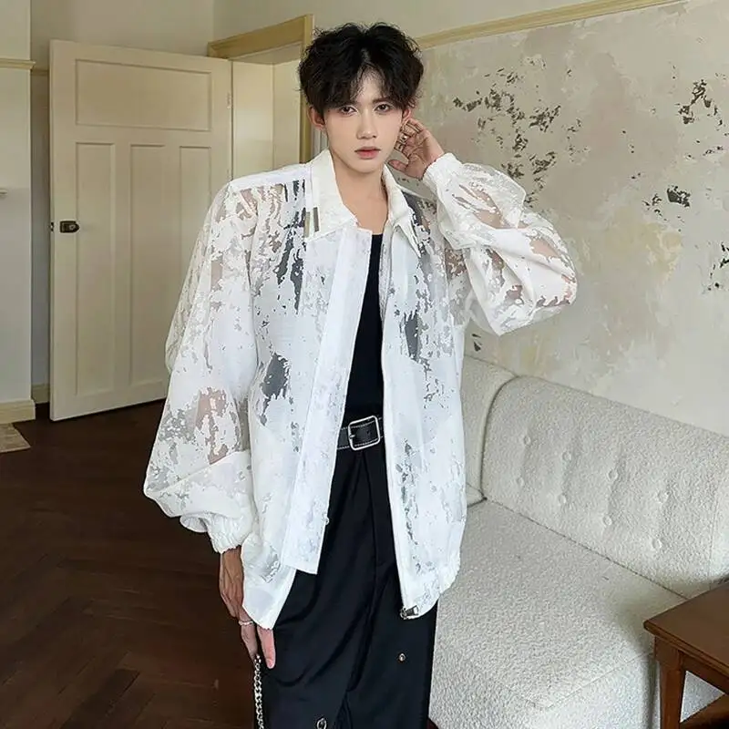 LUZHEN 2026 New Stylish Handsome Mesh Perspective Loose Sunscreen Clothing Men's High Quality Original Personalized Coat JY7819