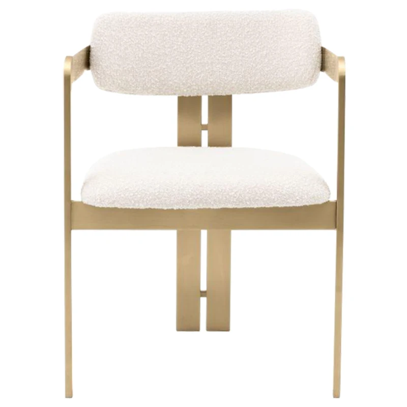 f*-Nordic Style Stainless Steel Metal Dining Chair Creative Model for Club Office Negotiation Table Light Dining Chairs