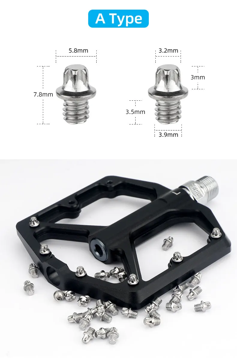 Fahrradpedal-Spikes, 25 Stück, Anti-Überspringen, Stahlbolzen, M4, Gewindeschrauben, Stiftnägel für Fahrradpedale, Fahrradzubehör – Detail 8
