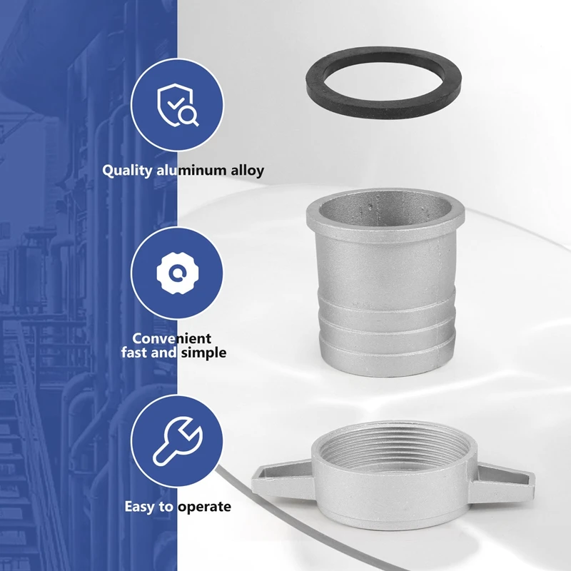 Kunci pas pompa air 2 inci, pipa aluminium, kunci pas konektor pompa Gasket karet