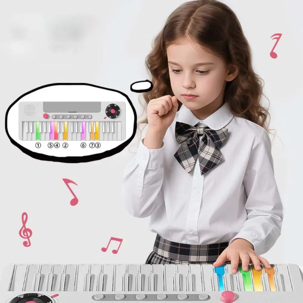 37 Key Kids Electronic Piano Toy LED Colorful Lights 22 Timbre Children Electronic Organ Small Learning Music Piano Keyboard Toy