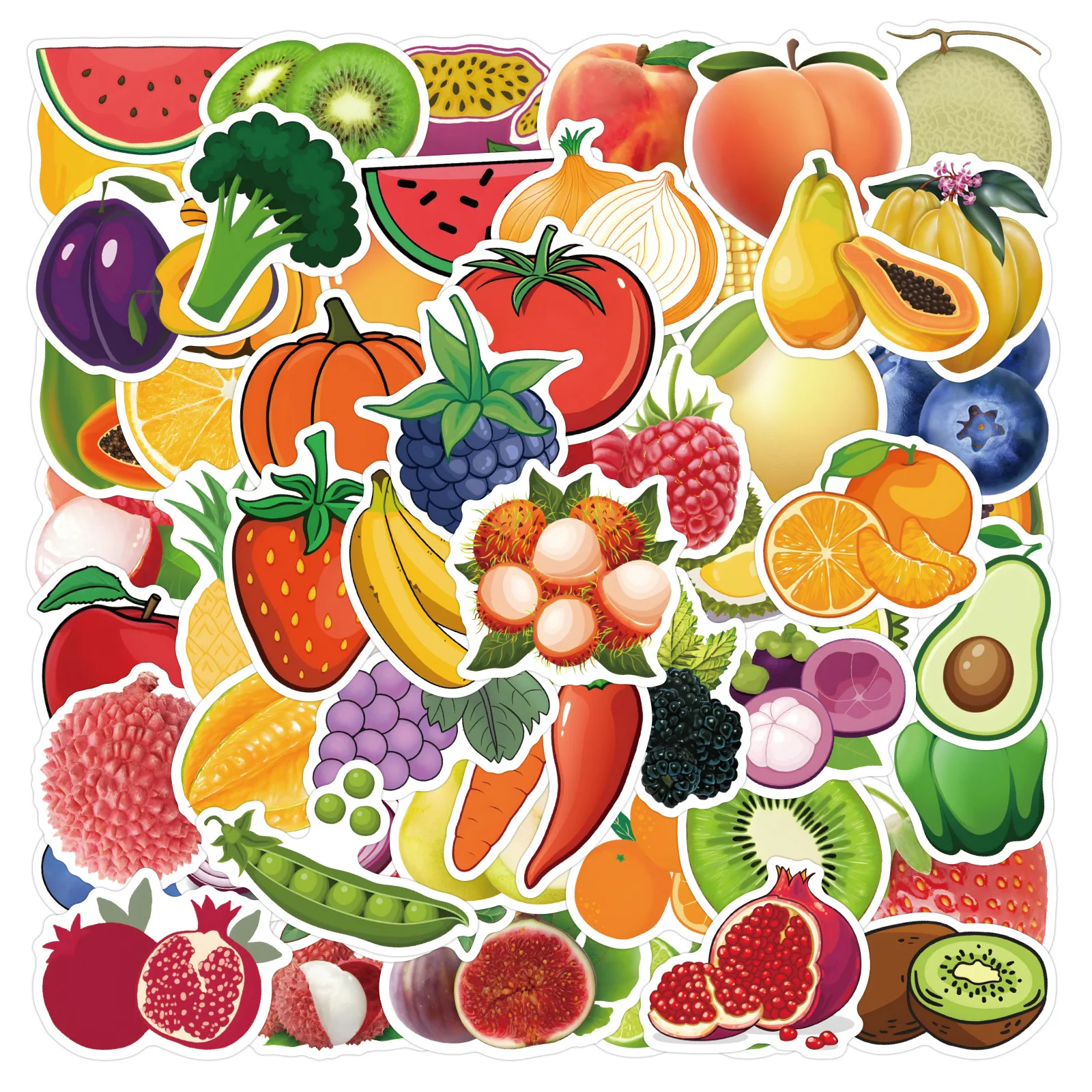 10/30/60/120PCS Fruit Stickers Voor Waterdichte Sticker Laptop Motorfiets Bagage Snowboard Koelkast Telefoon auto Sticker