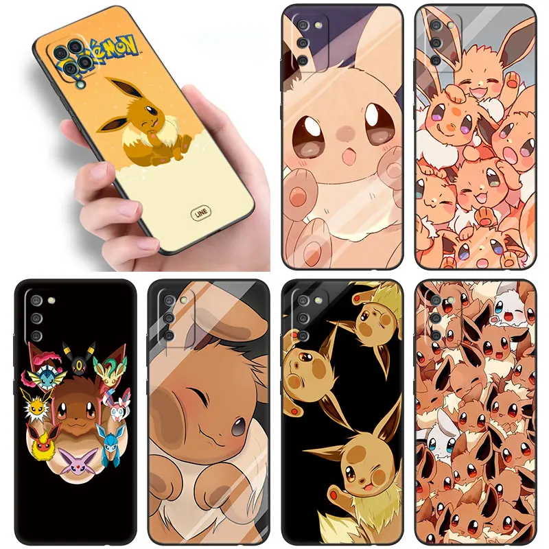 Eevee Pokemon Black Case For Samsung Galaxy A02S A10S A11 A20S A20E A30 A31 A40 A41 A03S A01 Core A21S A6 A7 A8 A9 2018 A5 2017