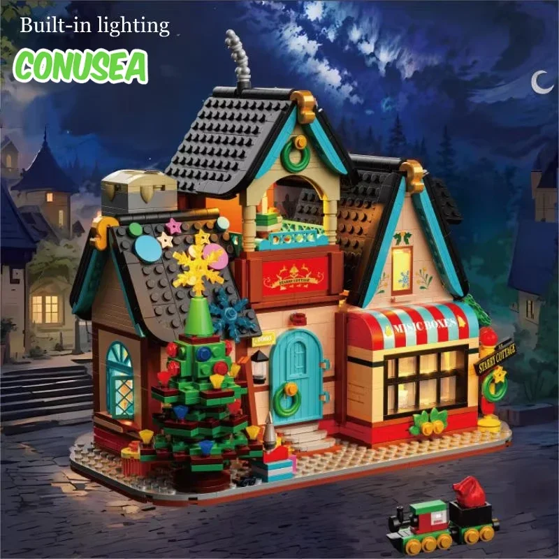 Regali per la casa di natale Mini Building Block con Set di Led bambini fai da te City Street View giocattoli educativi assemblati per ragazze dei ragazzi