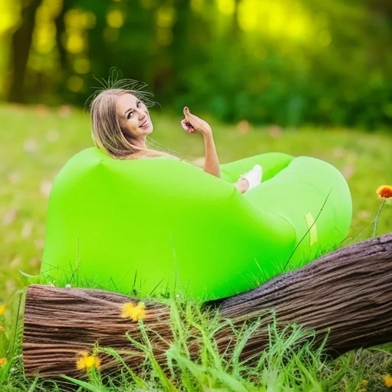 أريكة كسولة قابلة للنفخ، أريكة قابلة للنفخ للتخييم في الهواء الطلق، محمولة للمياه والشاطئ والعشب والتخييم، سرير هوائي قابل للطي 2