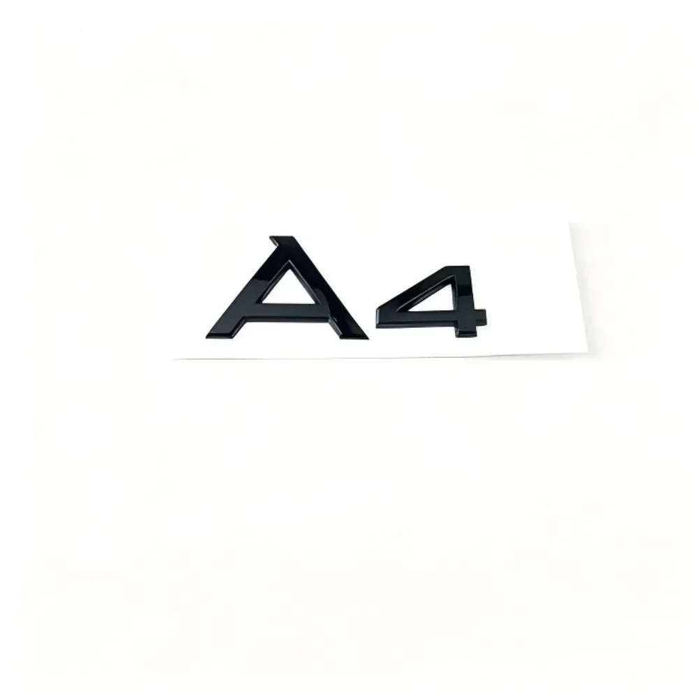 4 Ring logo ABS Black For AUDI Quarrto A4 2008-2017 Car Hood Front Grill Rear Trunk Emblem Sticker A4 Mark 2.0T Sline Emblem