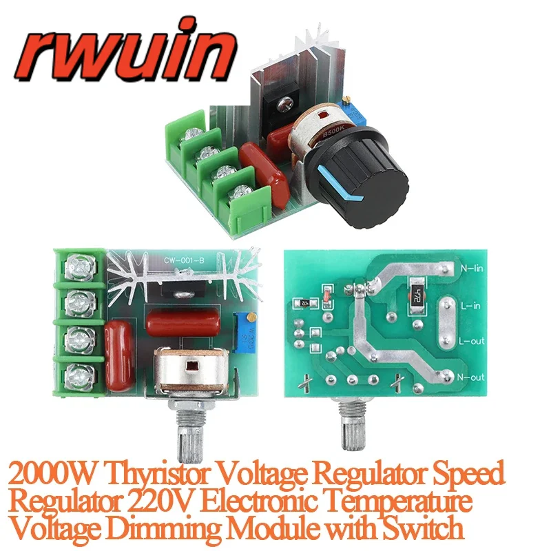 2000W 4000W 5000W 6000W 10000W High Power Thyristor Voltage Regulator Speed Regulator Dimming Temperature Regulator Module