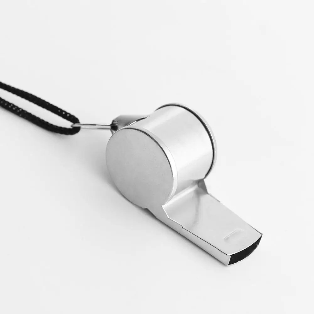 

Свисток для баскетбольных судей и регбистов, черно-желтый, с веревкой, для чирлидинга, из нержавеющей стали, металлический свисток