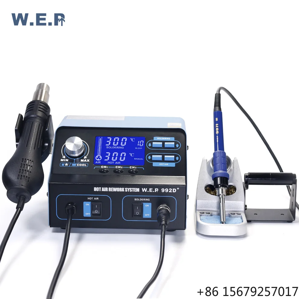 WEP 992D+ BGA Hot air Welding Machine Soldering Iron Desoldering Rework Station