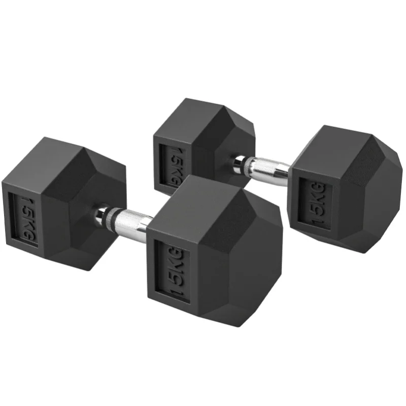 HOMCOM Hexagon Kurzhanteln Gusseisen Hanteln Griff gerändelt  2 x 15 KG