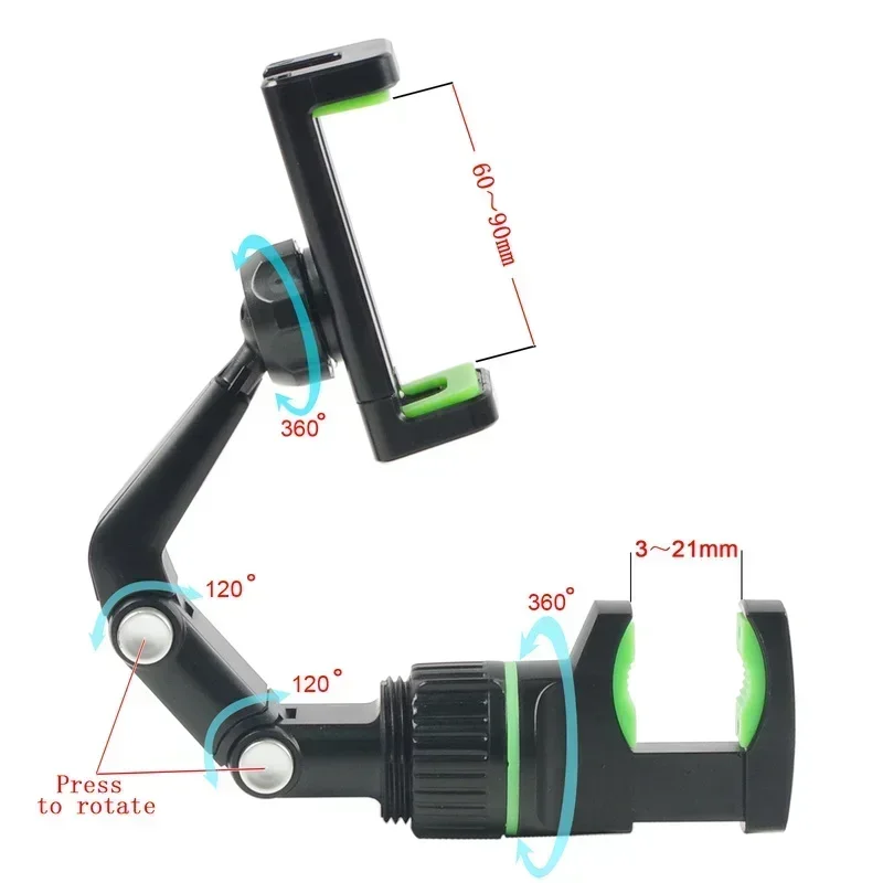 360 ° حامل دوار للميكروفون أو الموسيقى أو اللوحي، يدعم الأجهزة بعرض 3.5 بوصة إلى 8 بوصة #5