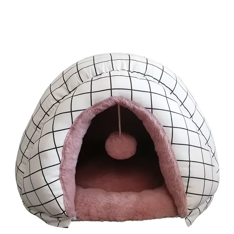 Pet Cave Bed for Dogs and Cats Soft Plush Pet House Tent Kennel Cozy Indoor Shelter for Small Medium Pets Warm Sleeping Nest