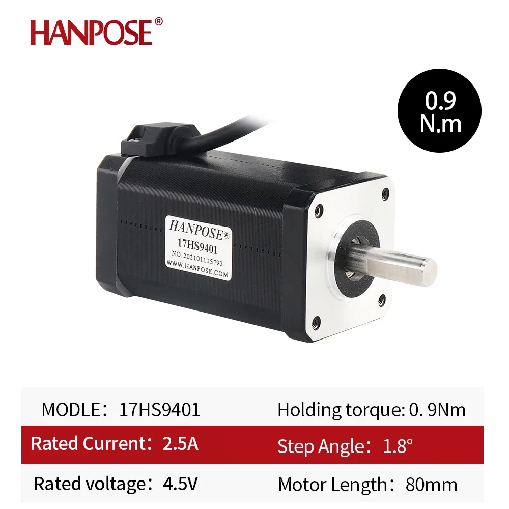 3pcs 42 stepper motor 17HS9401 80mm 2.8A 90N.CM large torque 4-wire  for 3D printer cnc  2-phase hybrid 42 stepper motor nema17